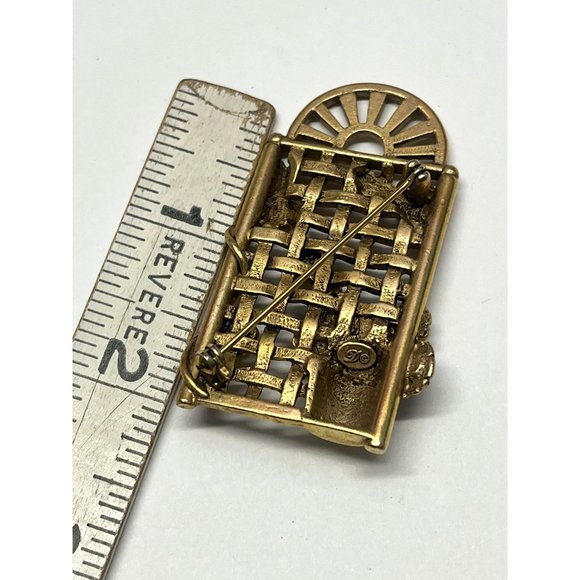 Vintage Dunecraft flower trellis brooch pin - Picture 4 of 4